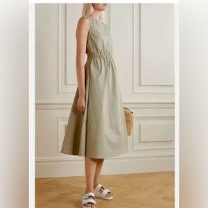 Frankie Shop Dress - Erica Cut Out Cotton Midi Sage Green - Small